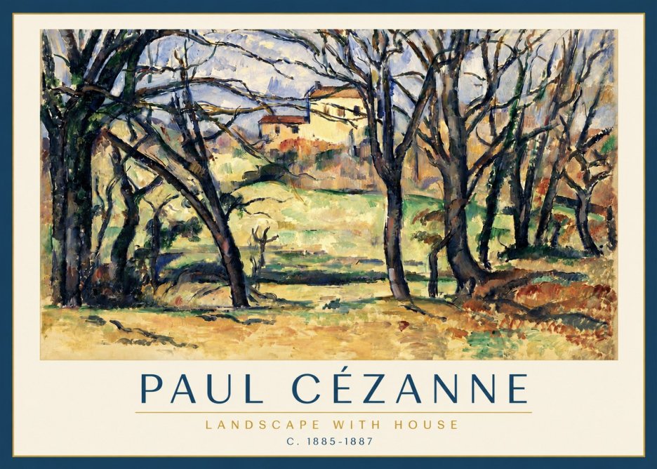 Paul Cézanne Landscape with House No3 - Plakát