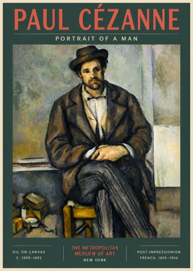 Paul Cézanne Portrait of a Man III No3 - Plakát