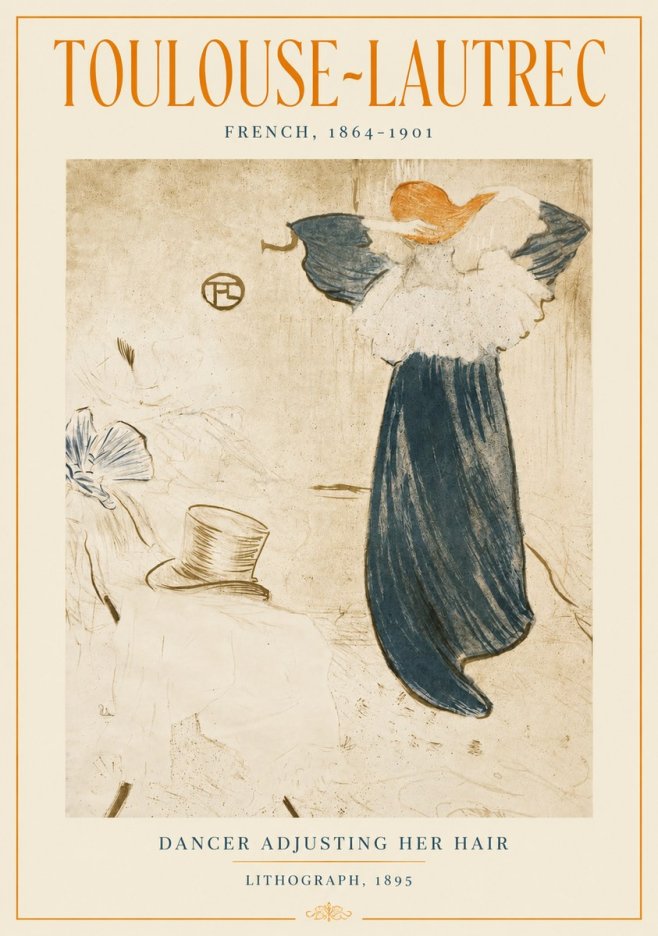 Toulouse-Lautrec Dancer Adjusting Her Hair No4 - Plakát