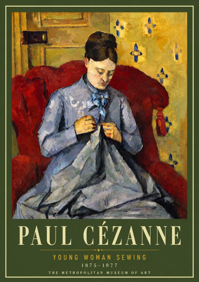 Paul Cézanne Young Woman Sewing No6 - Plakát