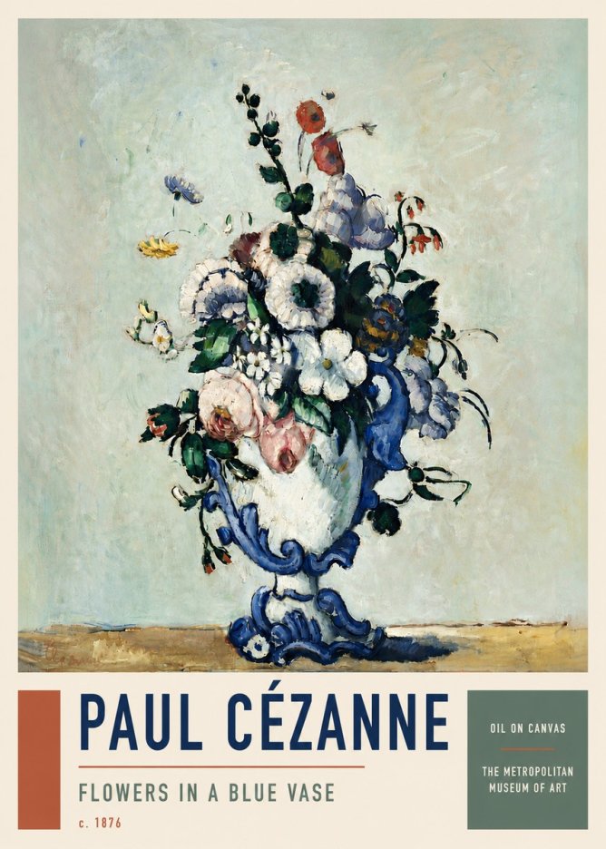 Paul Cézanne Flowers in a Blue Vase No5 - Plakát
