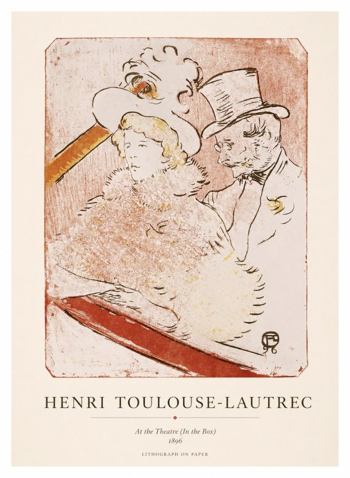 Toulouse-Lautrec At the Theatre (in the Box) No1 - Plakát