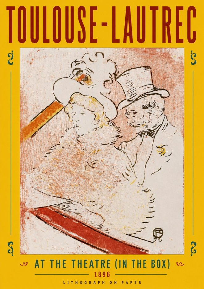 Toulouse-Lautrec At the Theatre (in the Box) No5 - Plakát