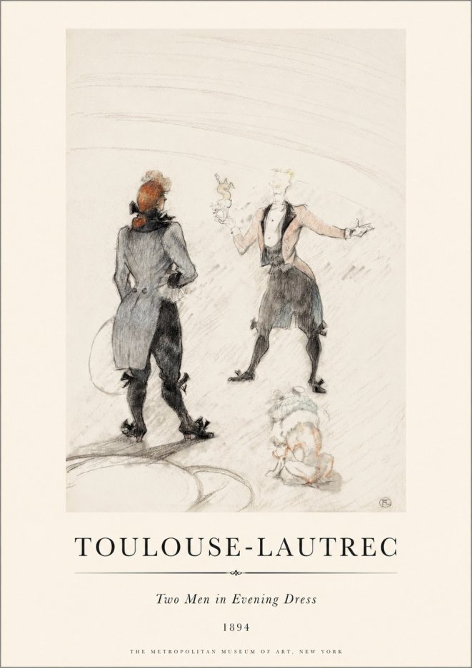 Toulouse-Lautrec Two Men in Evening Dress No1 - Plakát