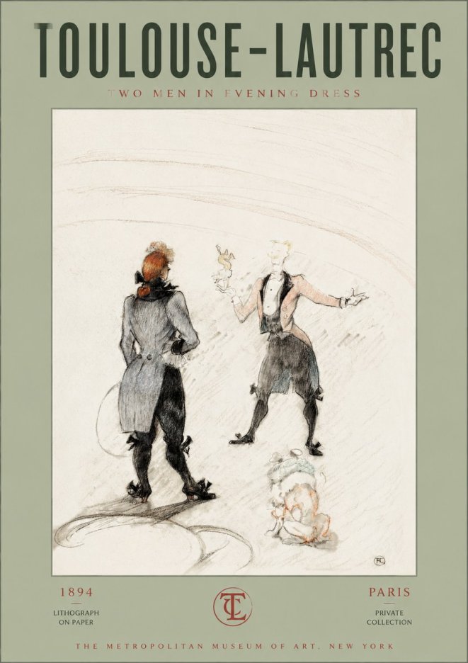 Toulouse-Lautrec Two Men in Evening Dress No2 - Plakát