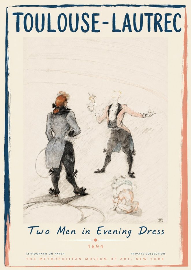Toulouse-Lautrec Two Men in Evening Dress No3 - Plakát