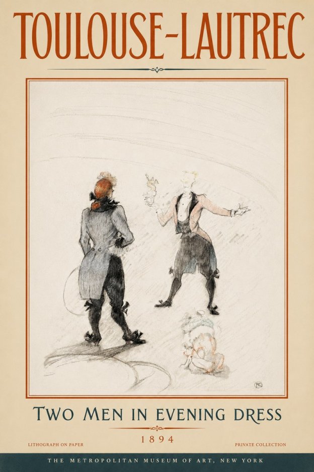 Toulouse-Lautrec Two Men in Evening Dress No4 - Plakát
