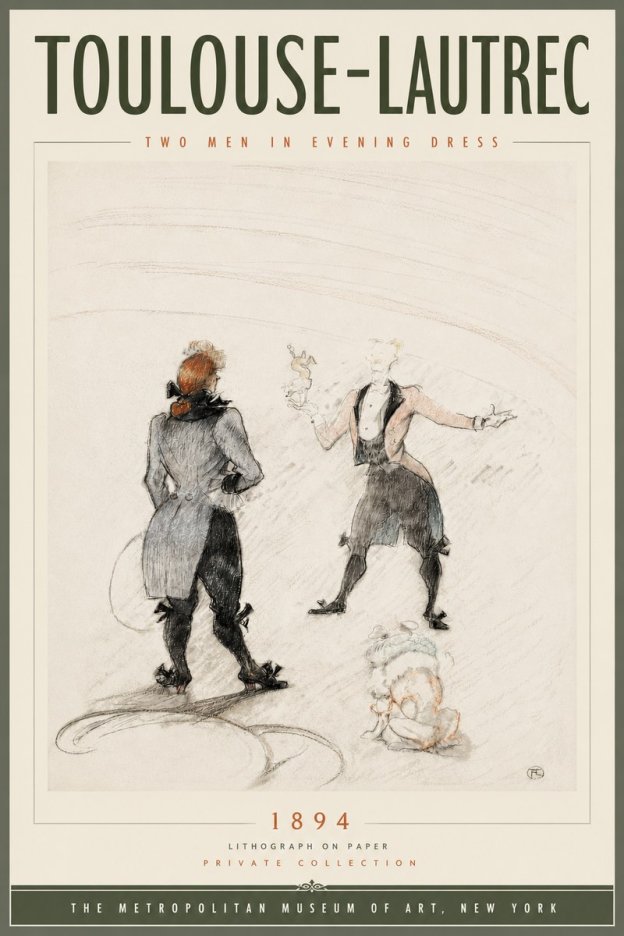Toulouse-Lautrec Two Men in Evening Dress No5 - Plakát