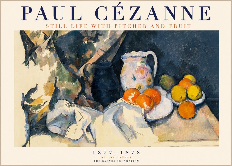 Paul Cézanne Still Life with Pitcher and Fruit No1 - Plakát