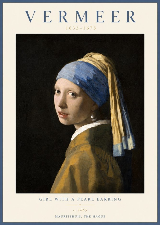 Vermeer Girl with a Pearl Earring II No4 - Plakát