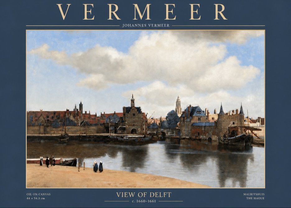 Vermeer View of Delft No3 - Plakát