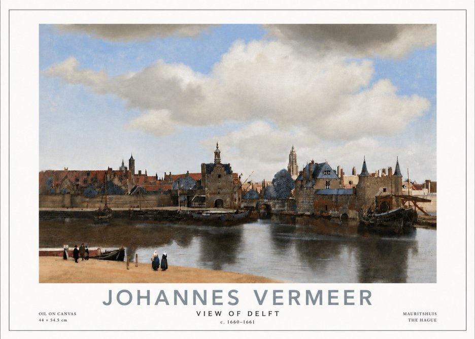 Vermeer View of Delft No5 - Plakát