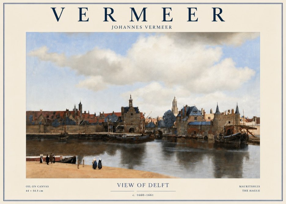 Vermeer View of Delft No6 - Plakát