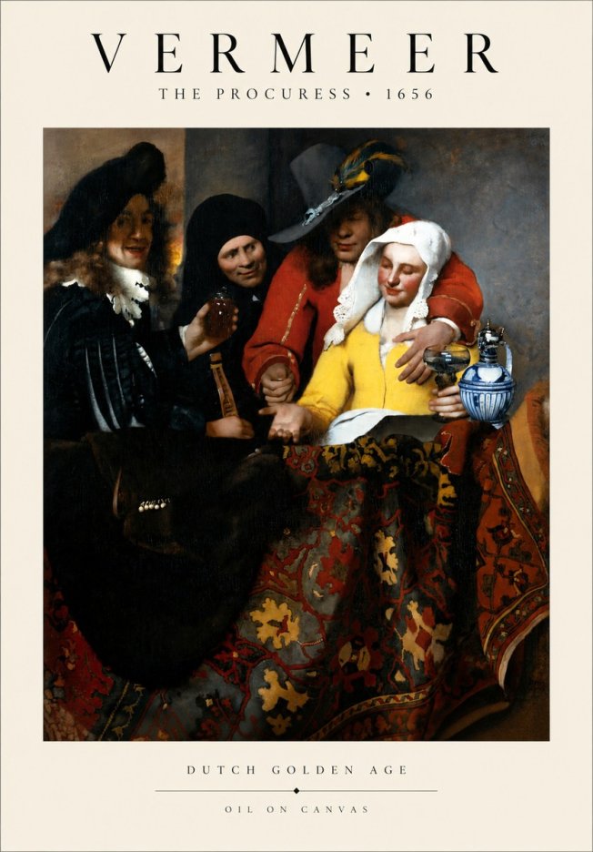 Vermeer The Procuress No3 - Plakát