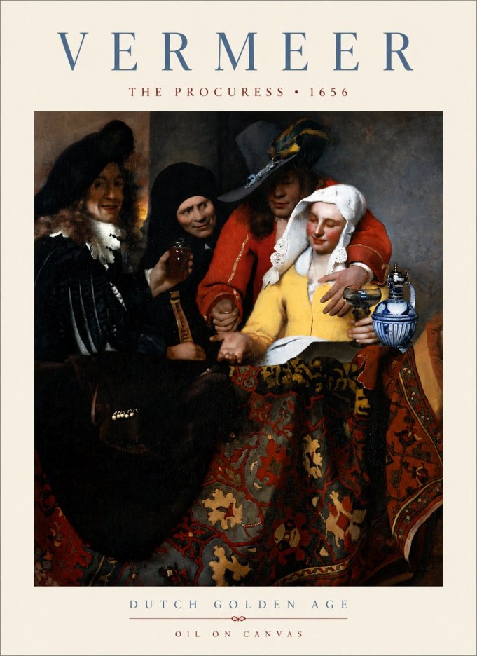 Vermeer The Procuress No5 - Plakát