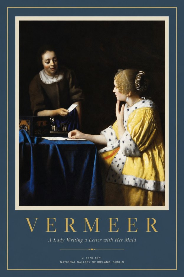Vermeer A Lady Writing a Letter with Her Maid II No2 - Plakát