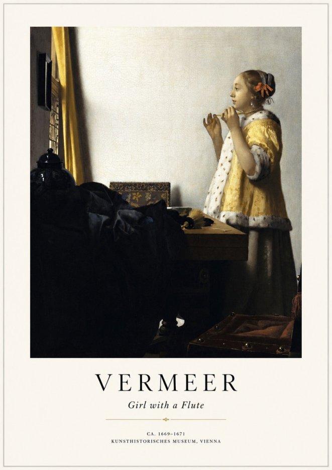 Vermeer Girl with a Flute No1 - Plakát