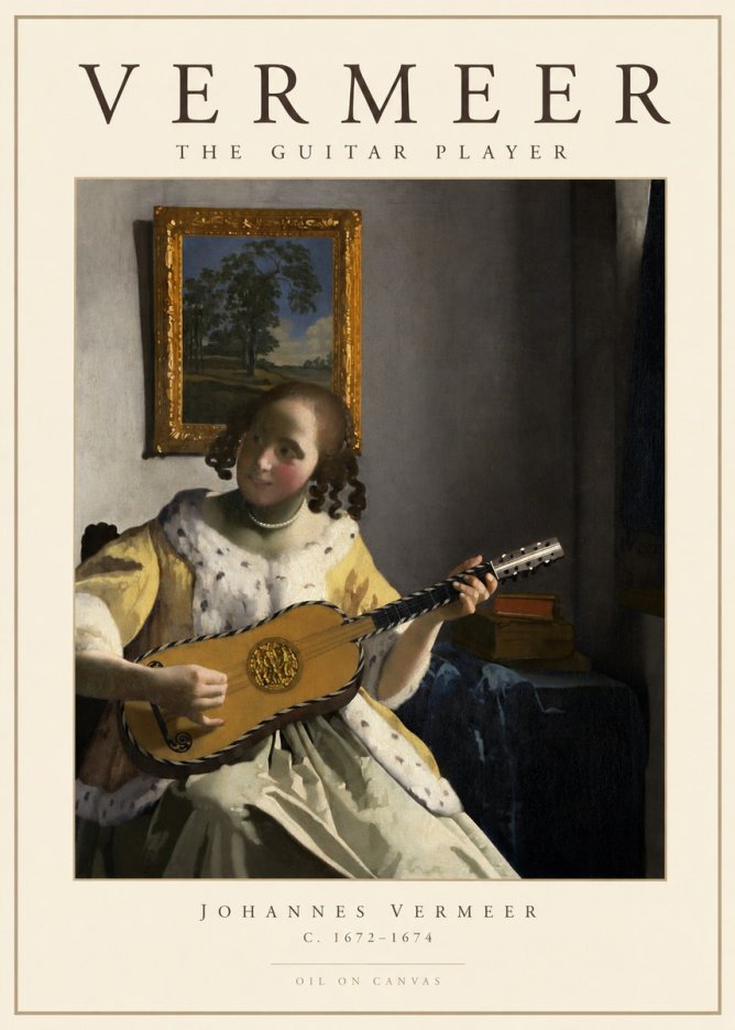 Vermeer The Guitar Player No1 - Plakát