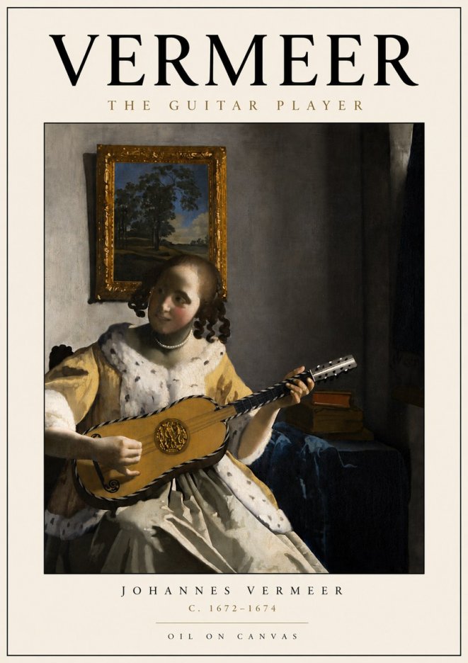 Vermeer The Guitar Player No4 - Plakát