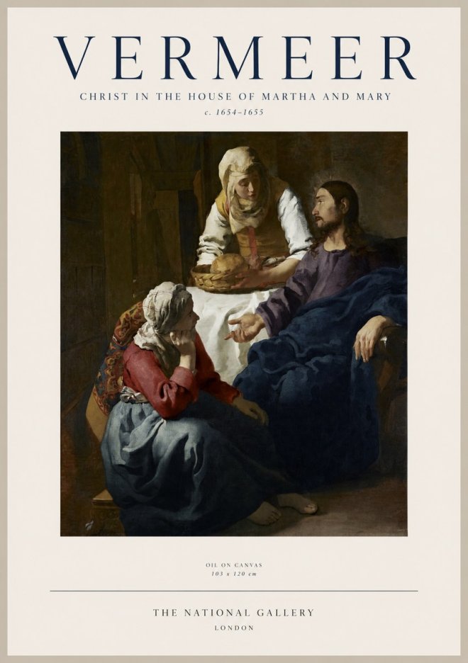 Vermeer Christ in the House of Martha and Mary No1 - Plakát