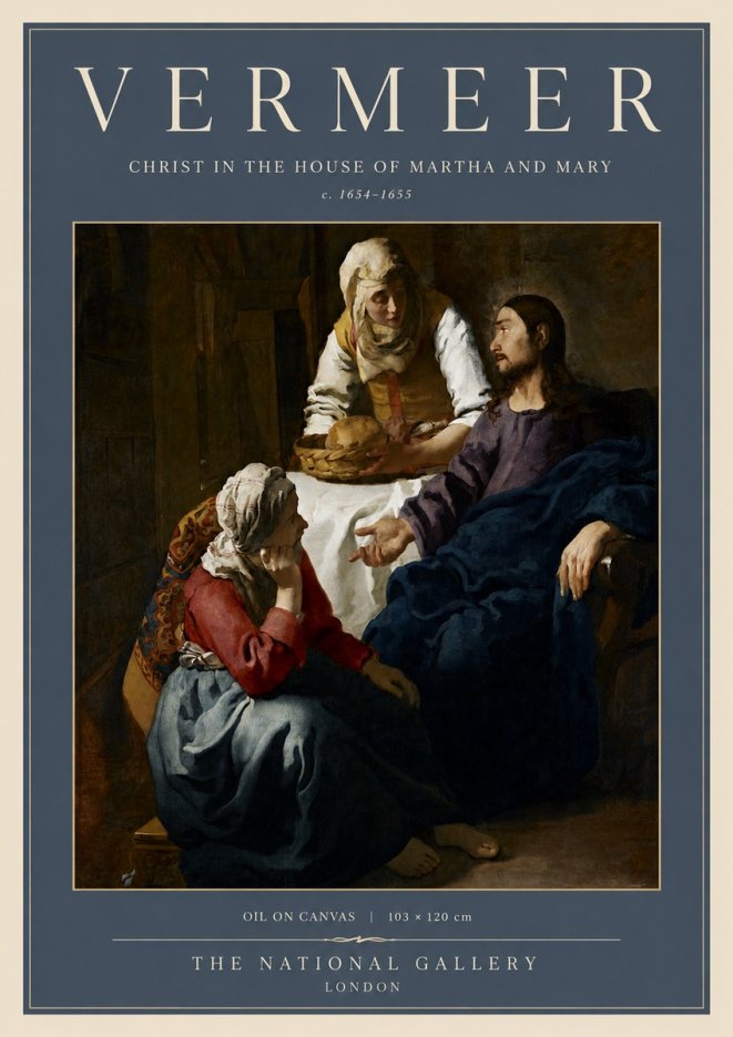 Vermeer Christ in the House of Martha and Mary No5 - Plakát