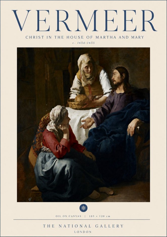 Vermeer Christ in the House of Martha and Mary No6 - Plakát