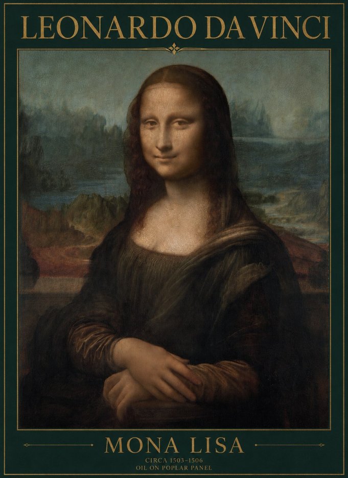 Leonardo da Vinci Mona Lisa No1 - Plakát