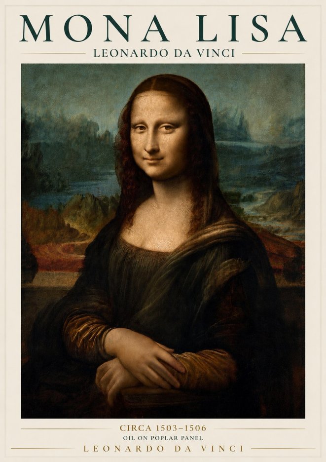 Leonardo da Vinci Mona Lisa No3 - Plakát