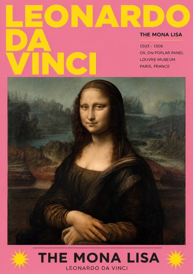 Leonardo da Vinci The Mona Lisa No3 - Plakát