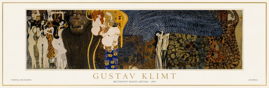 Klimt Beethoven Frieze (Detail) No1 - Plakát