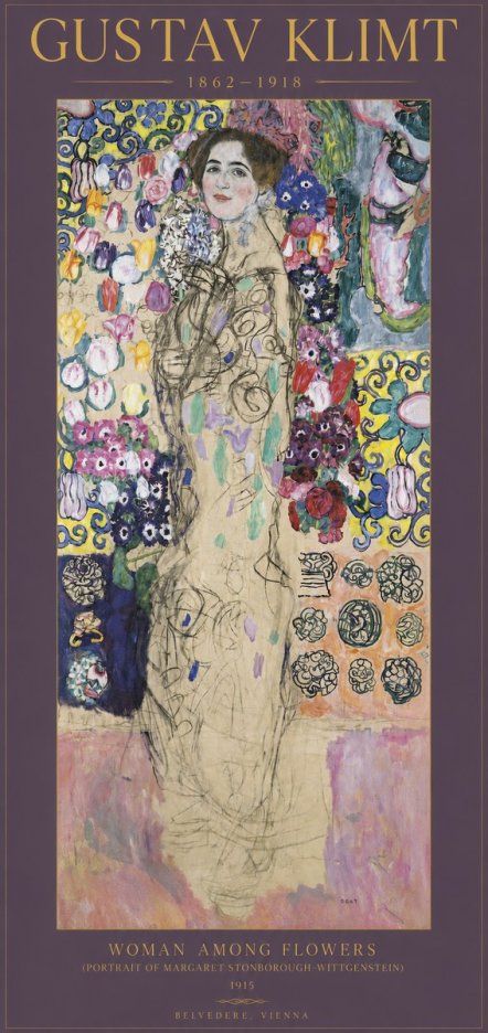 Klimt Woman Among Flowers No2 - Plakát