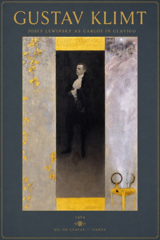 Klimt Josef Lewinsky as Carlos in Clavigo No2 - Plakát