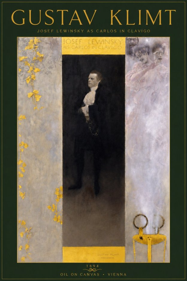 Klimt Josef Lewinsky as Carlos in Clavigo No5 - Plakát
