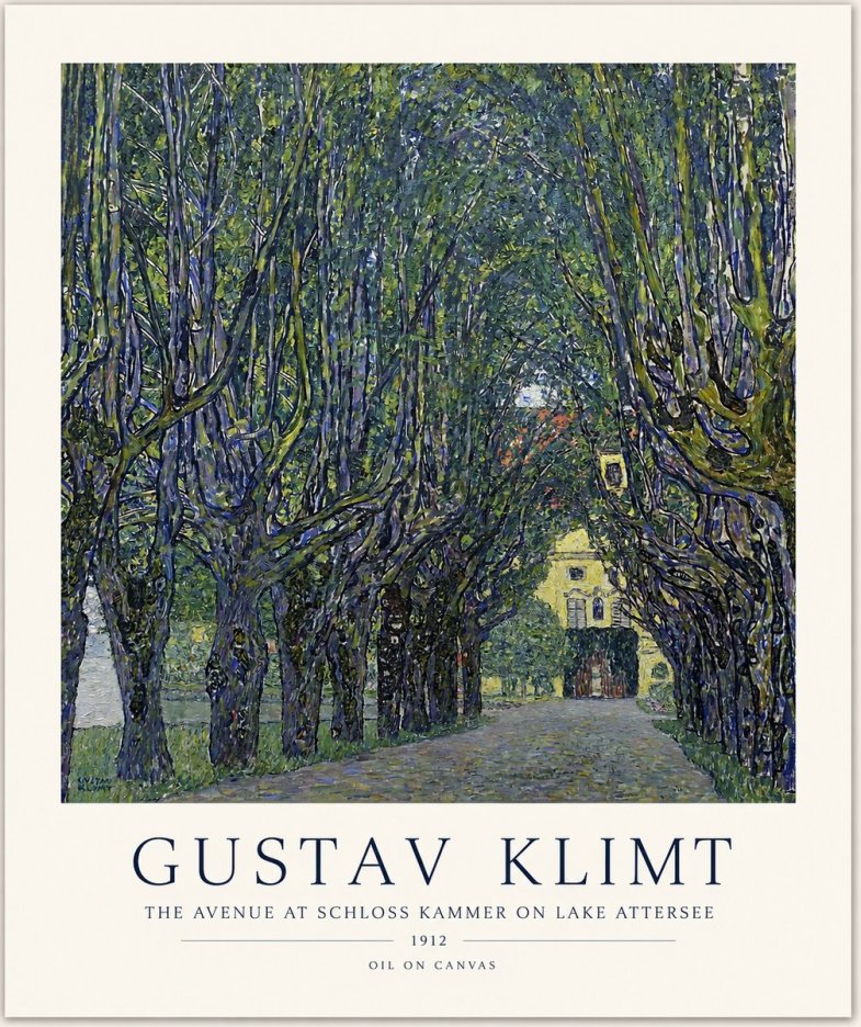 Klimt The Avenue at Schloss Kammer on Lake Attersee No1 - Plakát