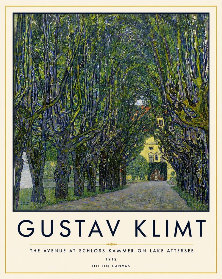 Klimt The Avenue at Schloss Kammer on Lake Attersee No4 - Plakát