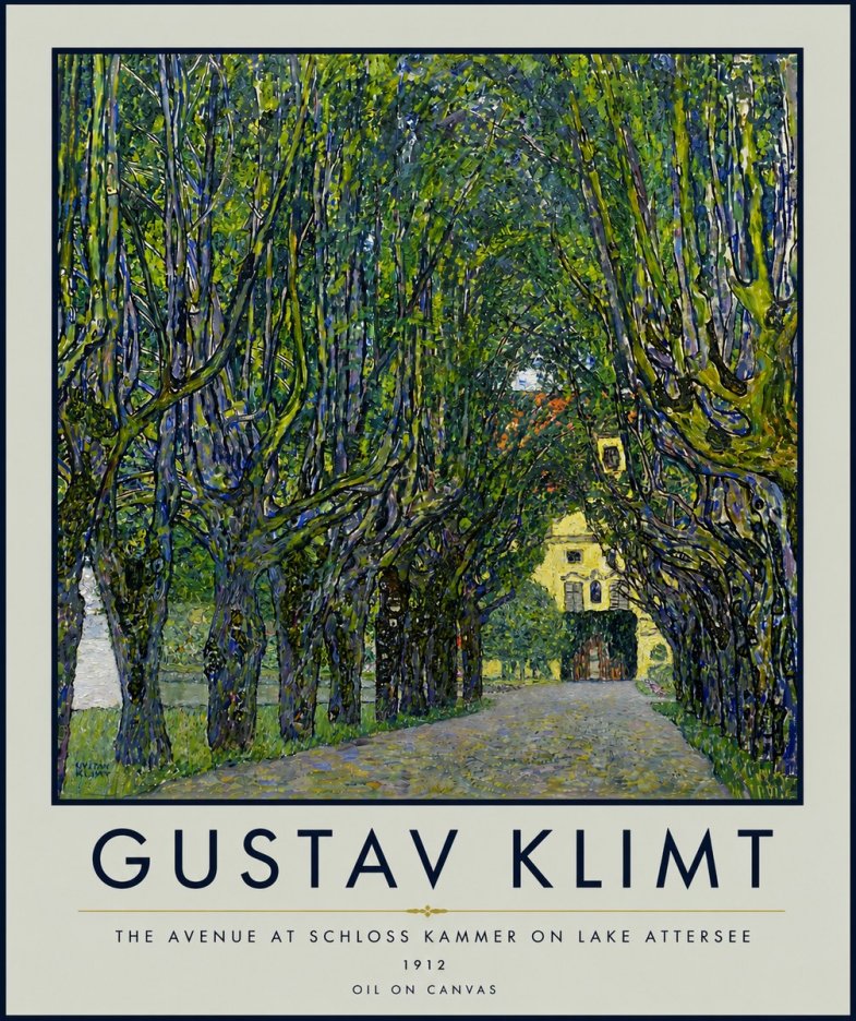Klimt The Avenue at Schloss Kammer on Lake Attersee No6 - Plakát