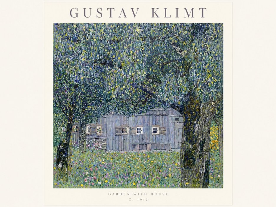 Klimt Garden with House No1 - Plakát