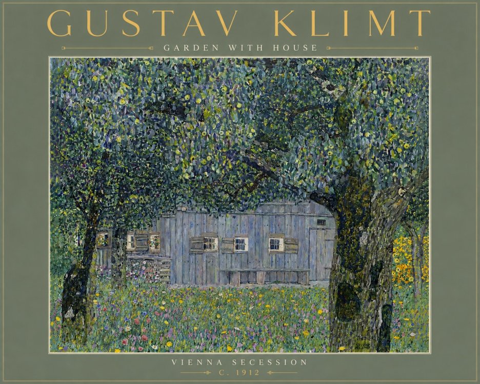 Klimt Garden with House No6 - Plakát