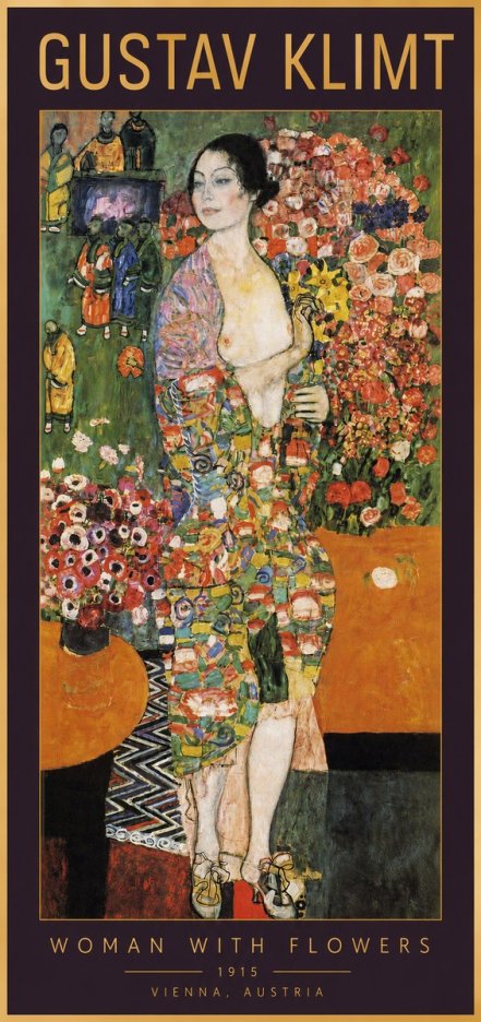 Klimt Woman with Flowers No2 - Plakát