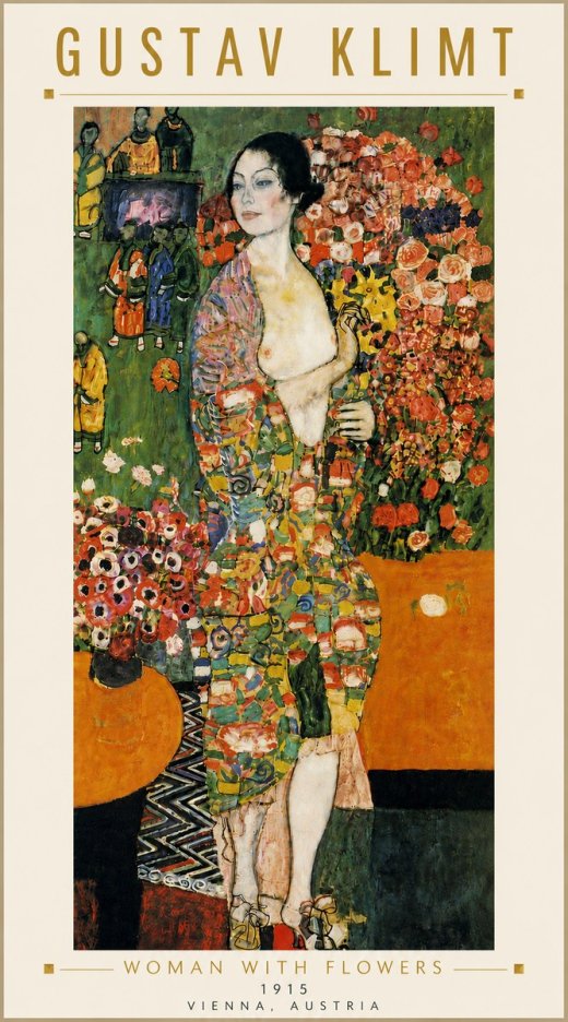 Klimt Woman with Flowers No6 - Plakát