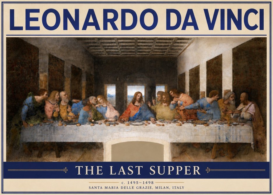 Leonardo da Vinci The Last Supper No4 - Plakát