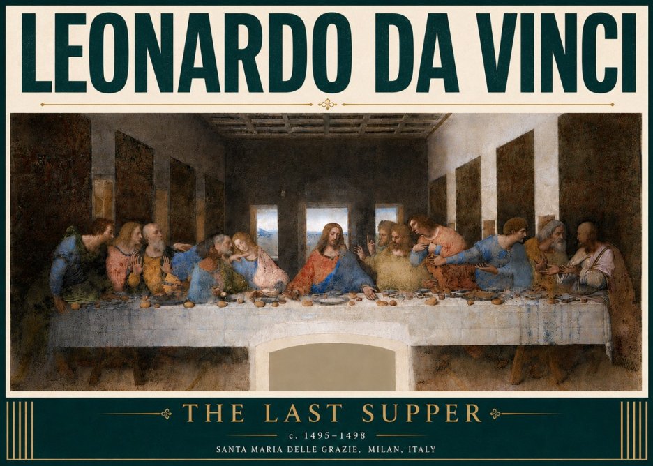 Leonardo da Vinci The Last Supper No6 - Plakát