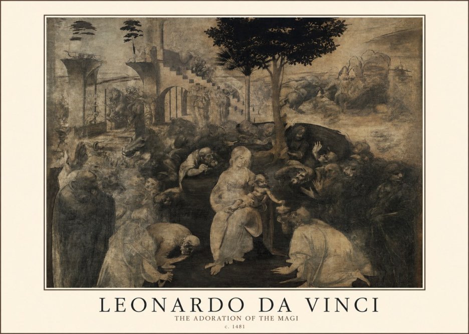 Leonardo da Vinci The Adoration of the Magi No2 - Plakát