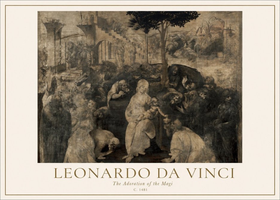 Leonardo da Vinci The Adoration of the Magi No3 - Plakát