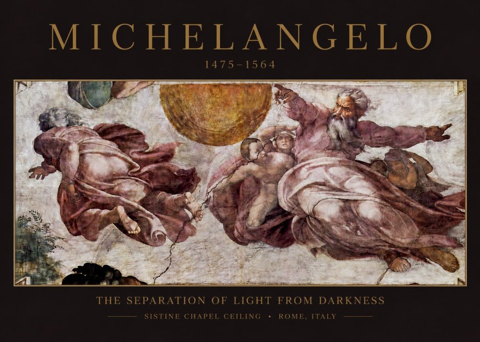 Michelangelo The Separation of Light from Darkness No2 - Plakát