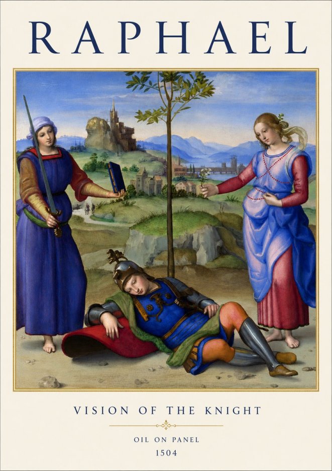 Raphael Vision of the Knight No1 - Plakát