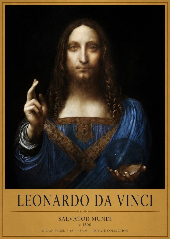 Leonardo da Vinci Salvator Mundi No1 - Plakát