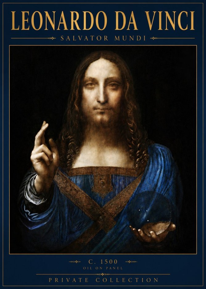 Leonardo da Vinci Salvator Mundi No6 - Plakát