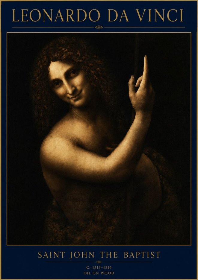 Leonardo da Vinci Saint John the Baptist No3 - Plakát