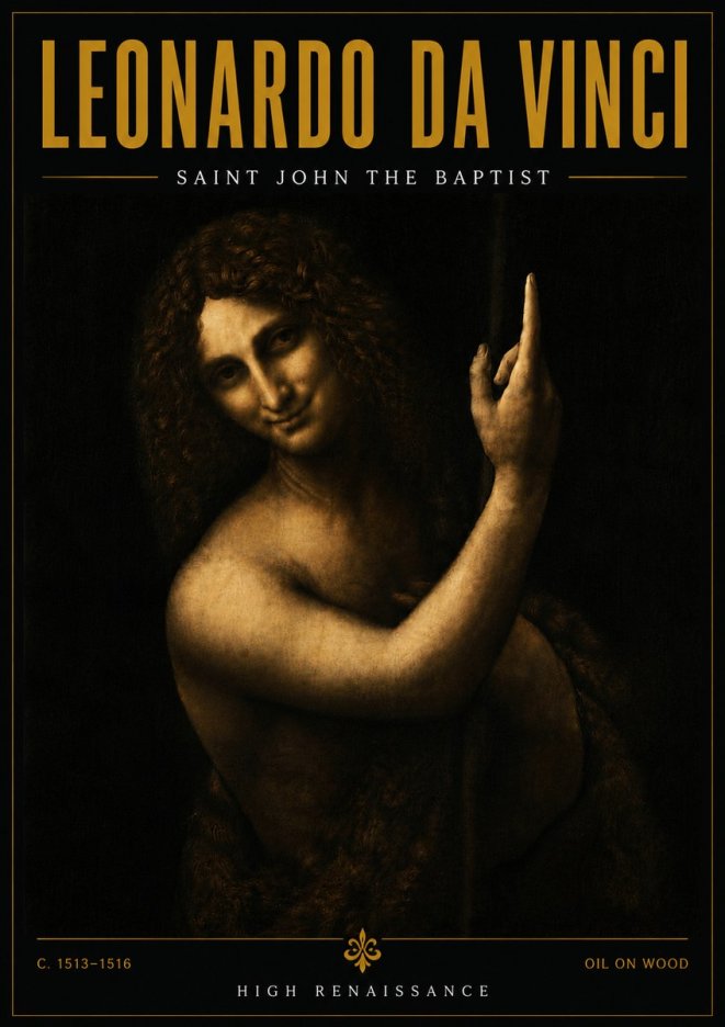 Leonardo da Vinci Saint John the Baptist No6 - Plakát
